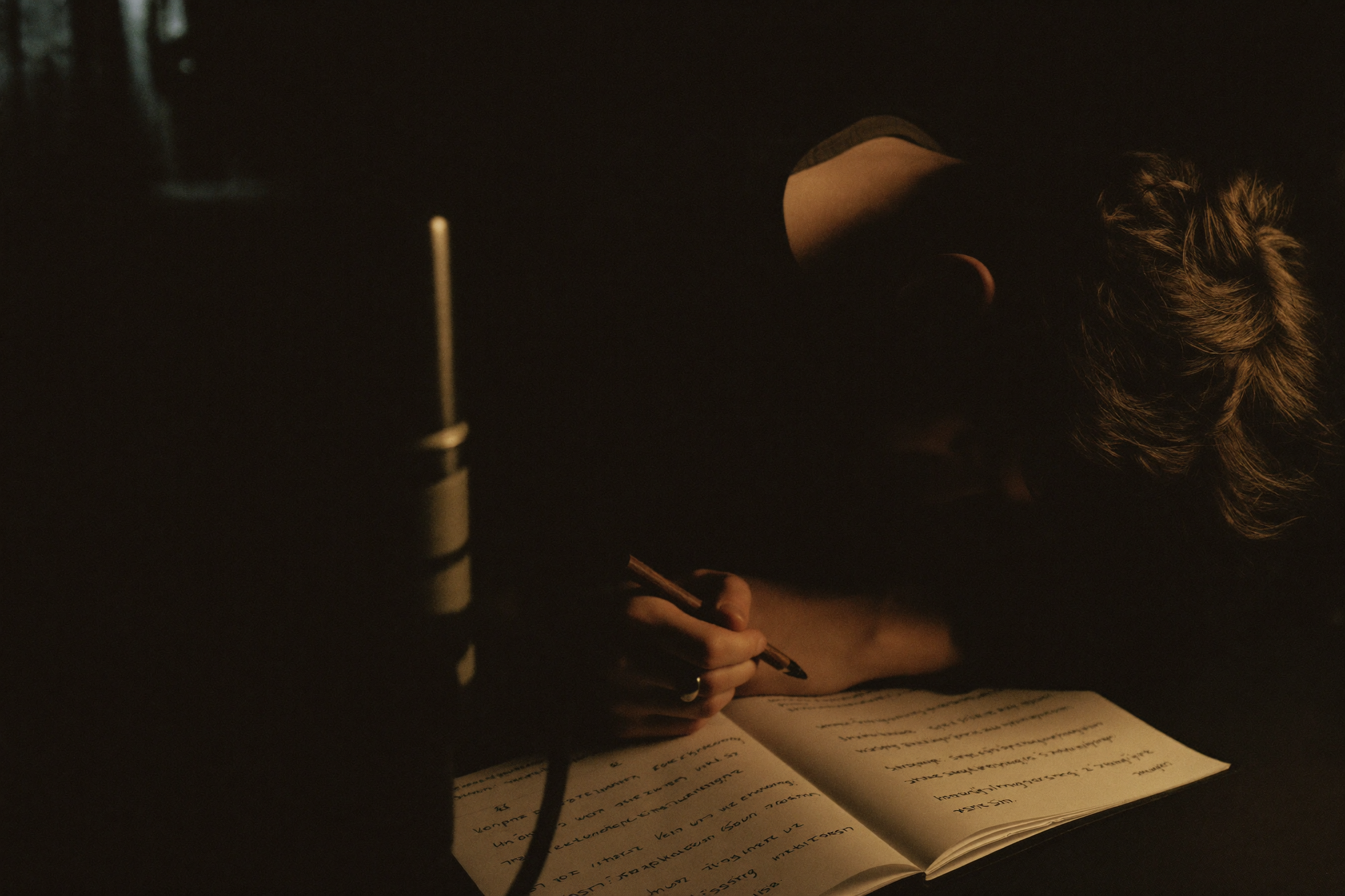 Songwriter at work in the studio